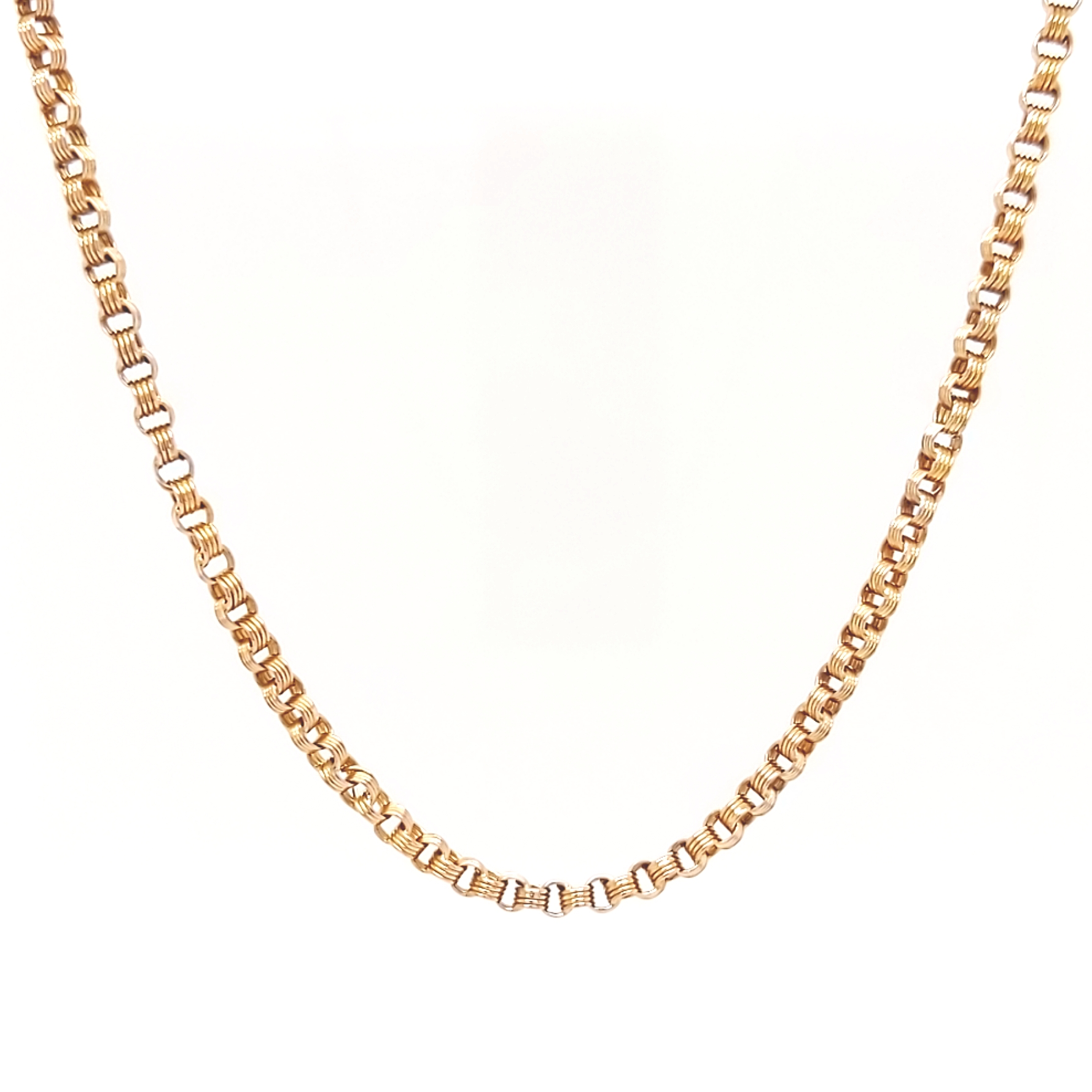 18K Yellow Gold 2.30mm wide 17.5" Woven Link Chain