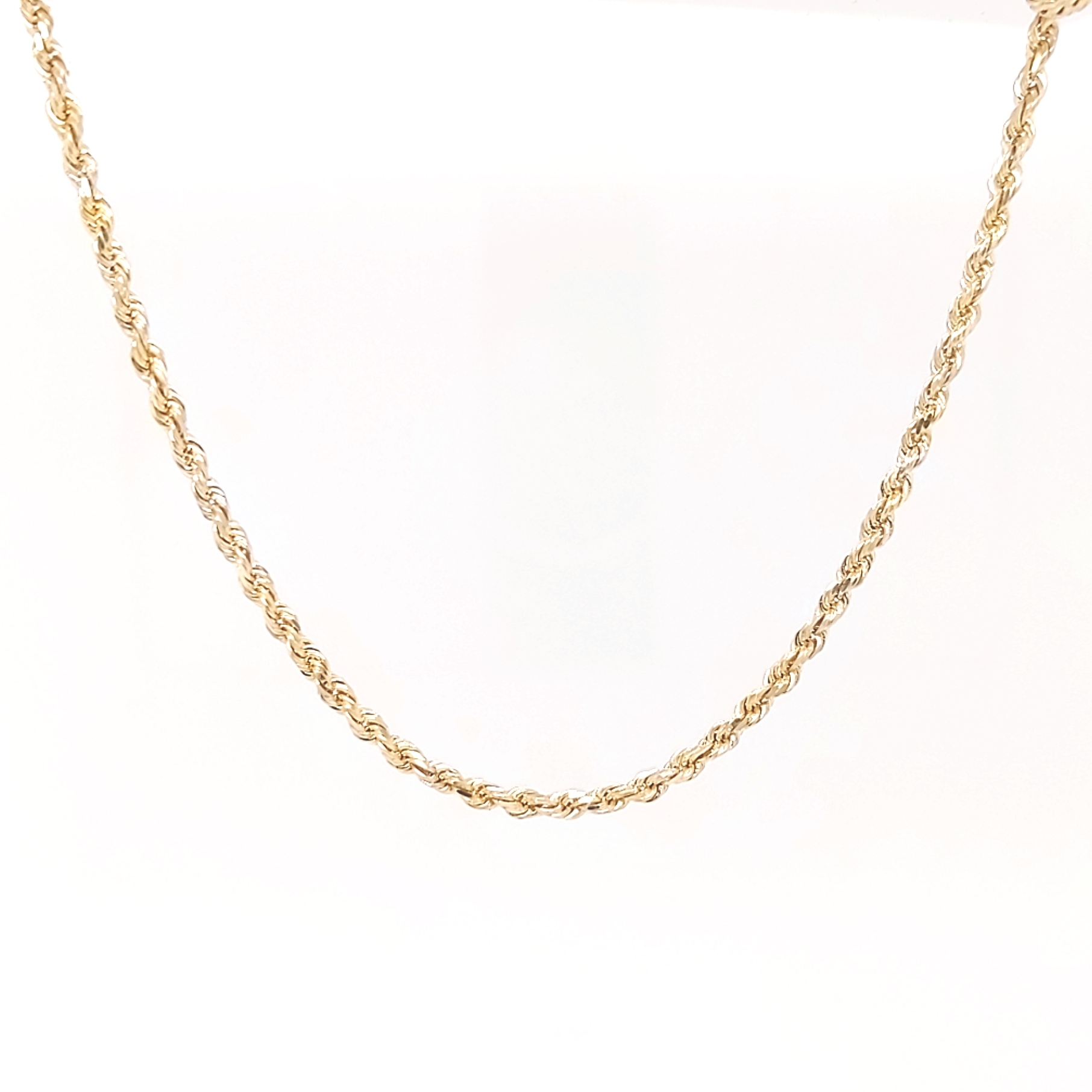 14K Yellow Gold 2.00mm 18" Solid Rope Chain