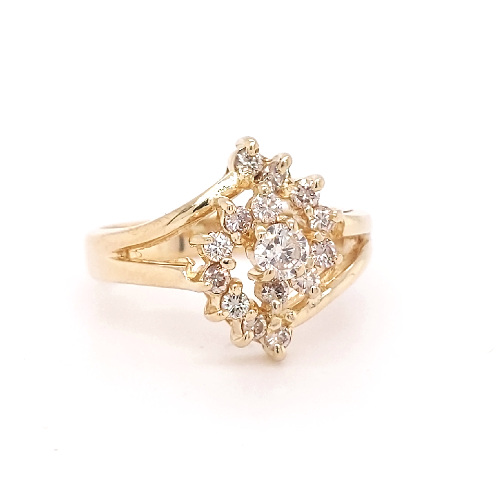 14K Yellow Gold .40ctw RBC Diamond Fashion Ring finger size 6.5