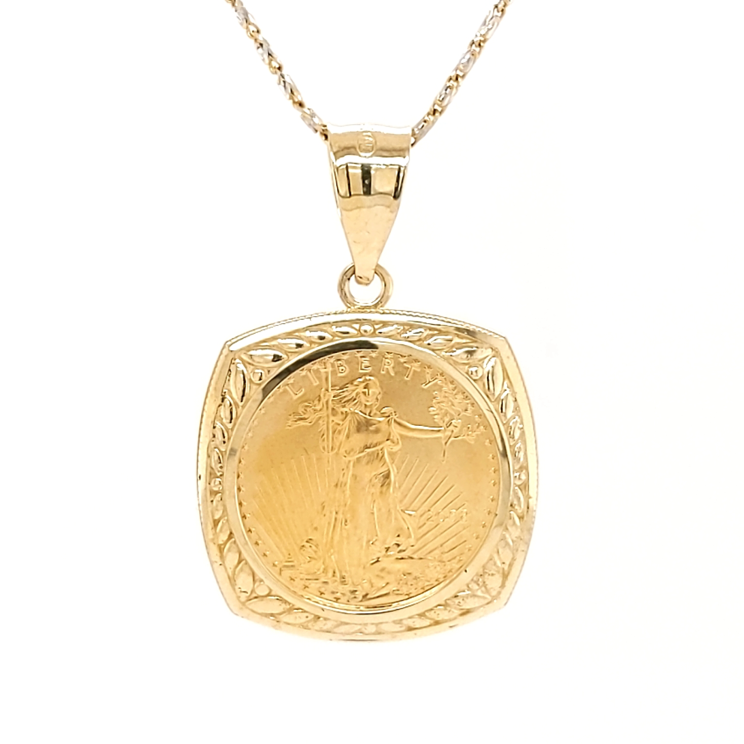 $5 American Eagle Coin 2008 in 14K Yellow Gold Fancy Frame