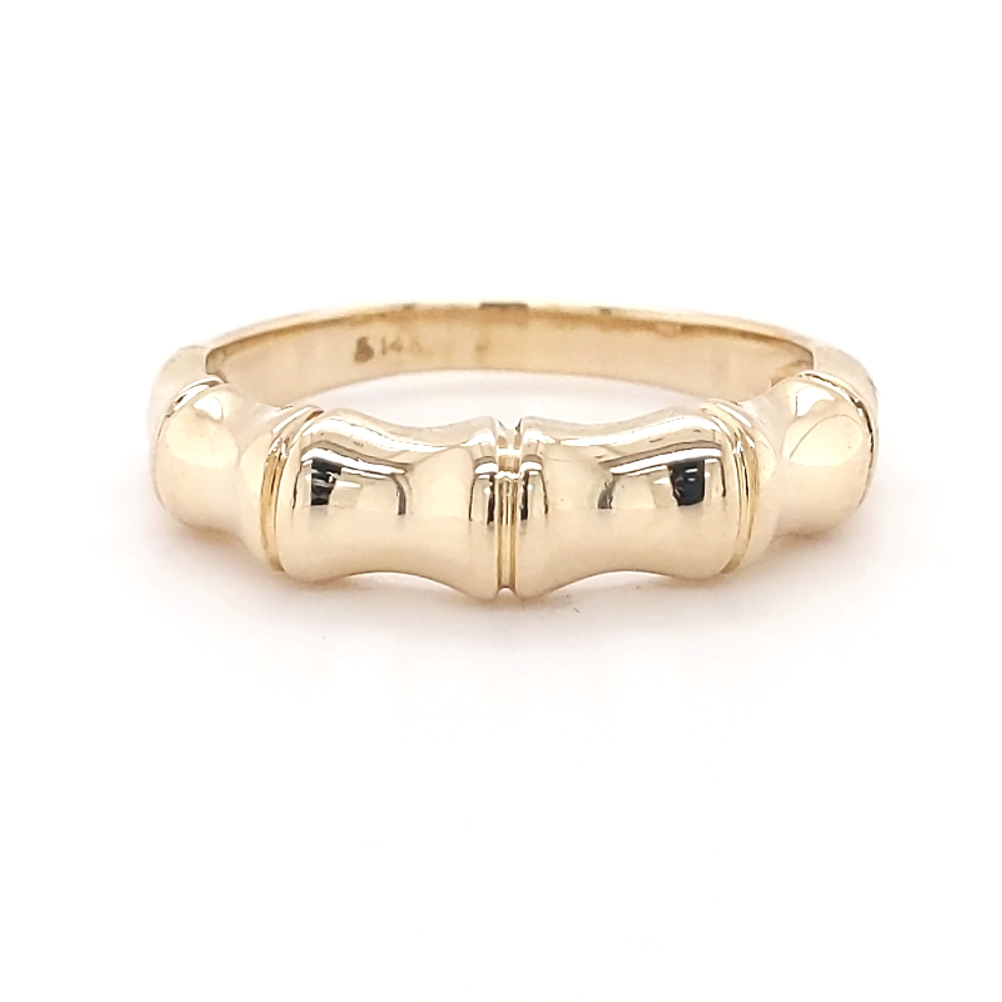 14K Yellow Gold Bamboo Ring - Finger Size 7